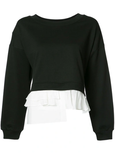 Boutique Moschino Ruffled Detail Sweatshirt In Black