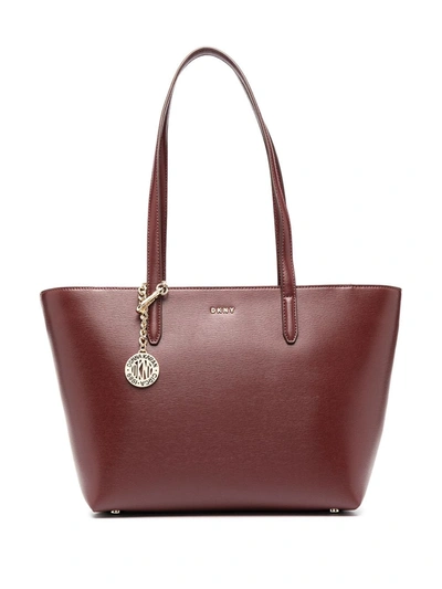 Dkny Bryant Medium Leather Tote Bag In Red