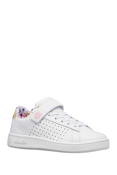 K-swiss Kids' Classic Court Sneaker In White/floral
