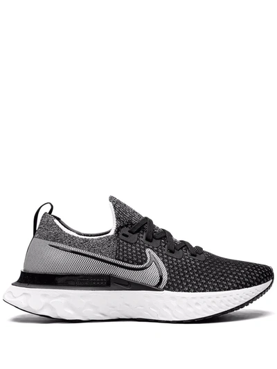 Nike Women's React Infinity Run Flyknit Running Sneakers From Finish Line In Black/white/white