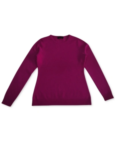 Charter Club Women's 100% Cashmere Crewneck Sweater, Created For Macy's In Fuchsia Flirt