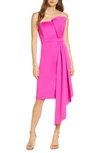 Eliza J Petite Bow-front Strapless Sheath Dress In Fuchsia