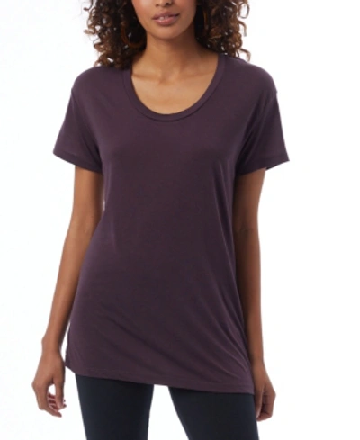Alternative Apparel Kimber Slinky Jersey Women's T-shirt In Dark Purple