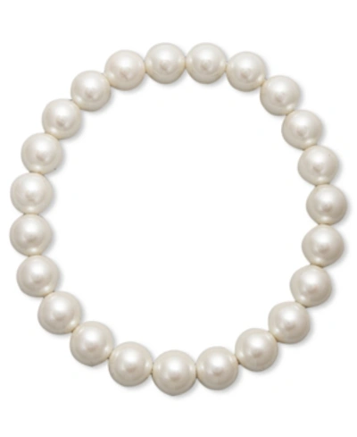 Charter Club Silver-tone Imitation Pearl (8mm) Bracelet, Created For Macy's In White
