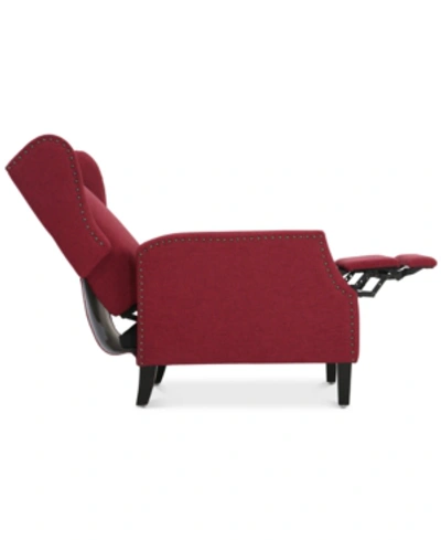 Noble House Sherell Wingback Recliner In Red