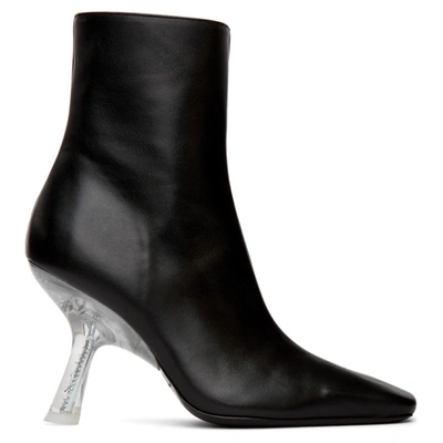 Simon Miller Foxy Square-toe Leather Ankle Boots In Black