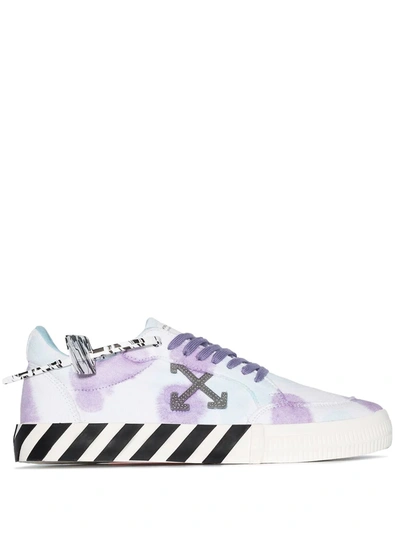 Off-white Vulcanized Tie-dye Low-top Sneakers In White / Lilac