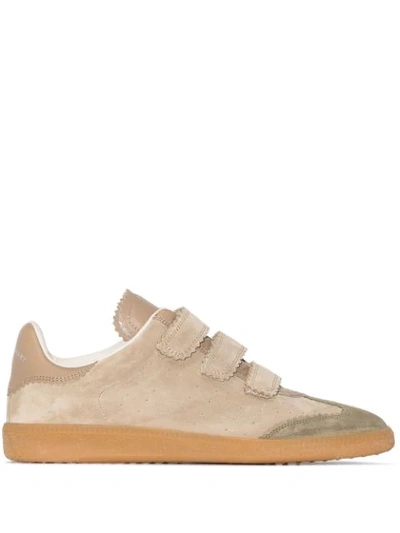 Isabel Marant Beth Mixed Leather Triple-grip Sneakers In Brown