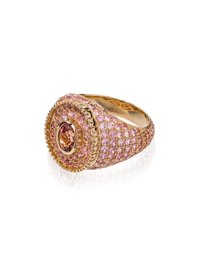 O Thongthai 9kt Yellow Gold, Sapphire And Tourmaline Ring