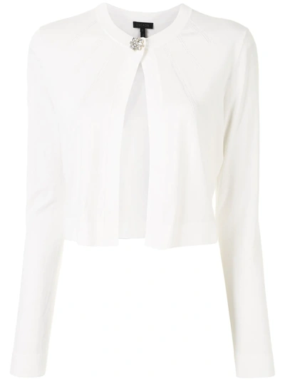 Escada Open-front Cropped Cardigan In White