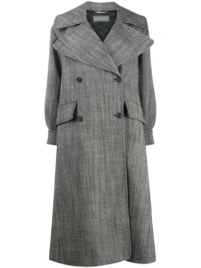 Alberta Ferretti Spread Collar Coat In Grey