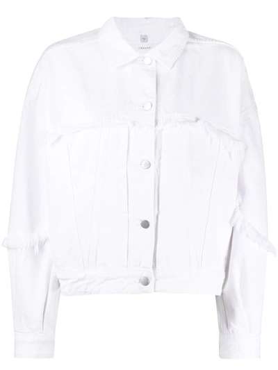 J Brand Frayed Edge Jacket In White