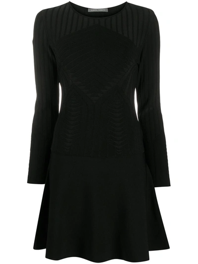 Alberta Ferretti Textured Mini Dress In Black