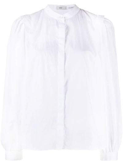 Closed Band Collar Shirt In White