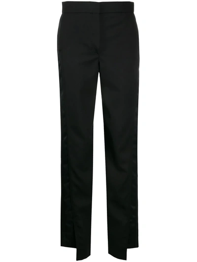 Lanvin Panelled Asymmetric Straight-leg Trousers In Black