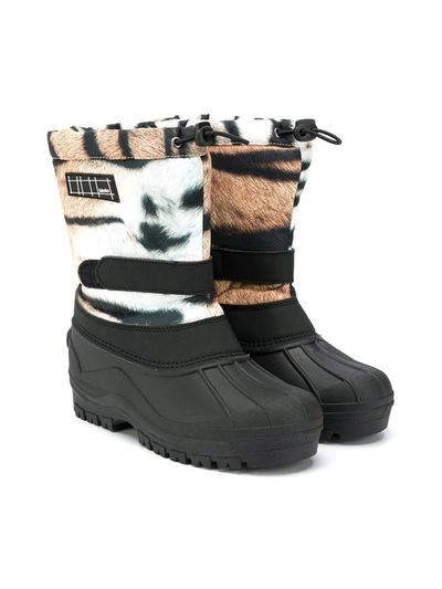 Molo Kids' Animal-print Snow Boots In Neutrals