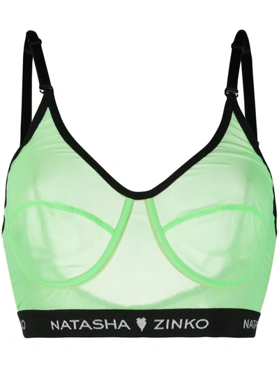 Natasha Zinko Scoop Neck Sports Bra In Green