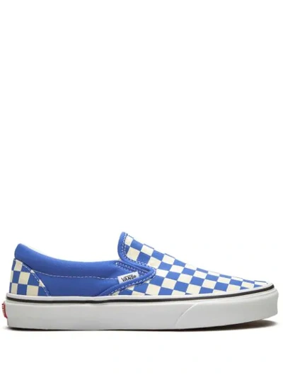 Vans Checkerboard Classic Slip-on Sneakers In Blue