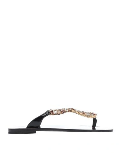 Dolce & Gabbana Toe Strap Sandals In Black