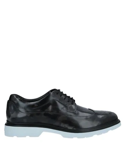 Hogan Lace-up Shoes In Black