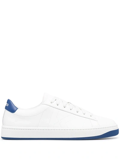 Kenzo Sneakers Kourt Lace Up In White Leather In 71