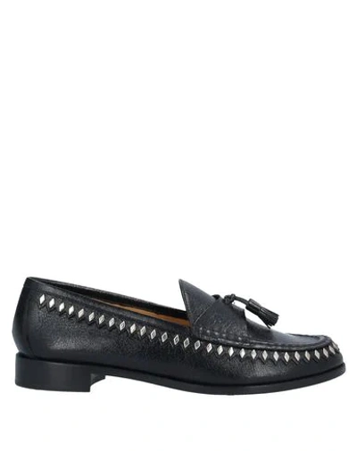 Sandro Tasseled Studded Leather Loafers In Black