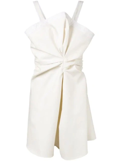 Jacquemus Lace-trimmed Cotton Mini Dress In Ecru