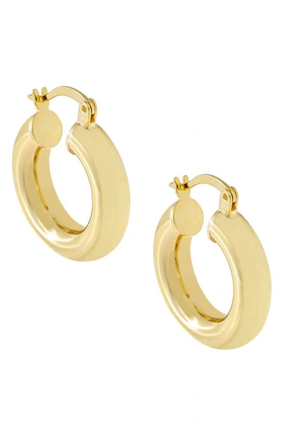 Adinas Jewels Chunky Hollow Hoop Earring In 14k Gold Plated Over Sterling Silver