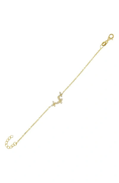 Adinas Jewels Adina's Jewels Pave Butterfly Link Bracelet In Gold