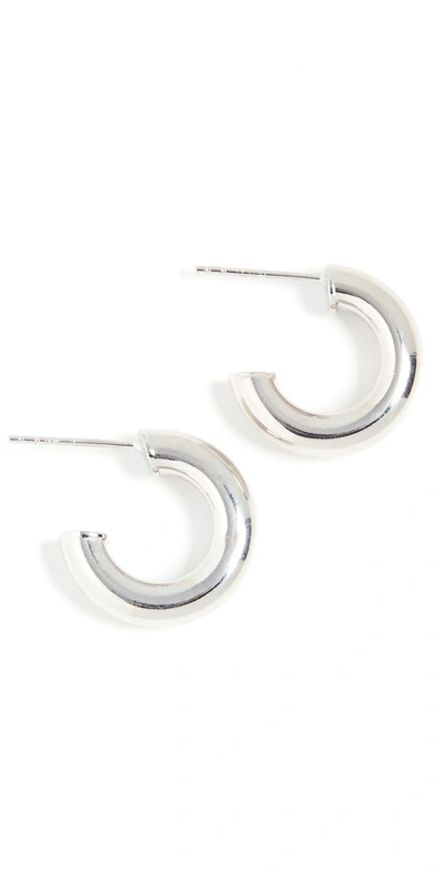 Adinas Jewels Thick Hollow Hoop Earring In 14k Gold Plated Over Sterling Silver