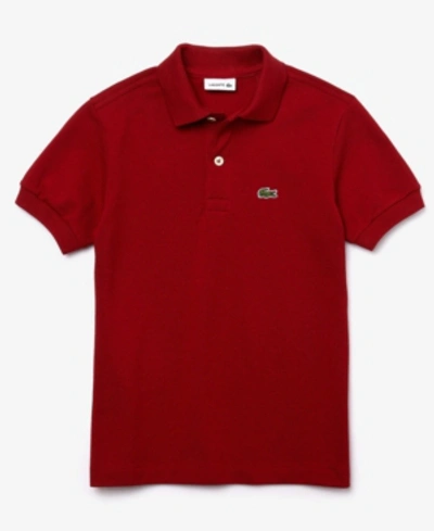 Lacoste Boys' Classic Pique Polo Shirt - Little Kid, Big Kid In Schoolhouse Red