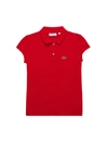 Lacoste Girls' Short-sleeve Petit Pique Polo Shirt - Little Kid, Big Kid In Red