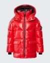 Mackage Unisex Detachable Hood Down Kennie Jacket - Big Kid In Red