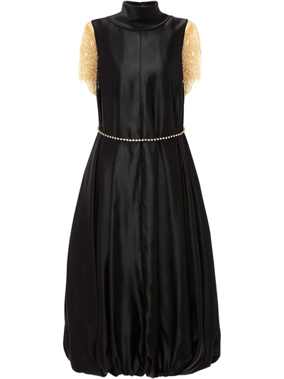 Jw Anderson Frilled-sleeves Balloon Dress In Black