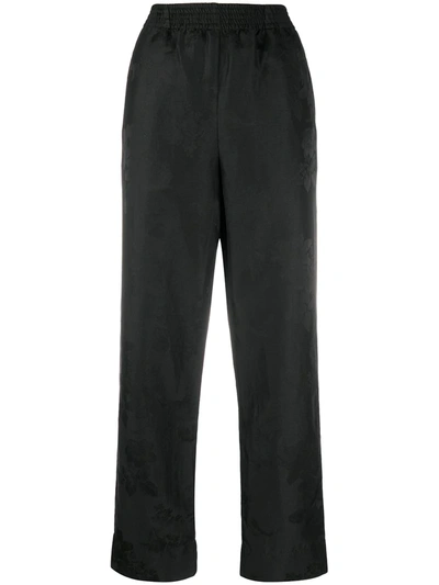 Aganovich Elasticated Waist Straight Trousers In Black