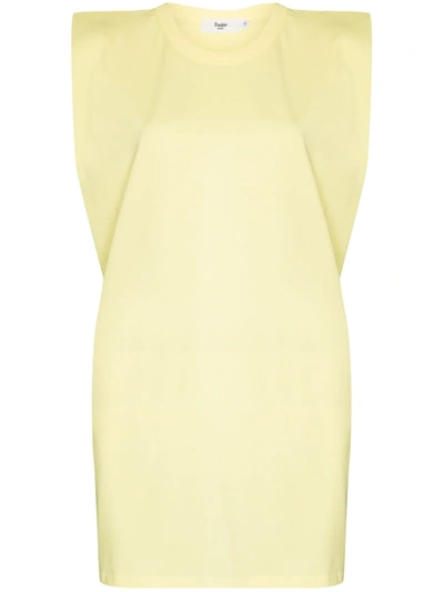 The Frankie Shop Tina Padded Shoulder T-shirt Dress In Yellow