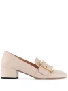 Bally Women's Leather Pumps Court Shoes High Heel Janelle In Pink