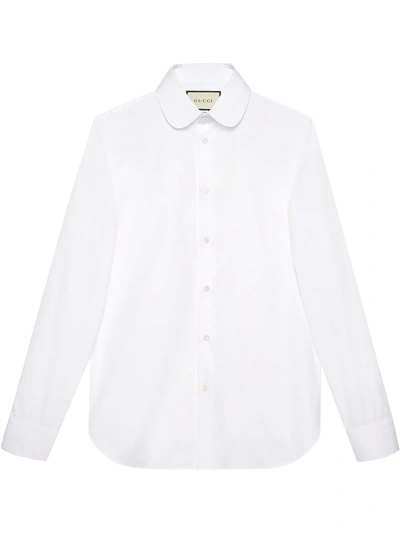 Gucci Sea Island Cotton Plastron Shirt In White