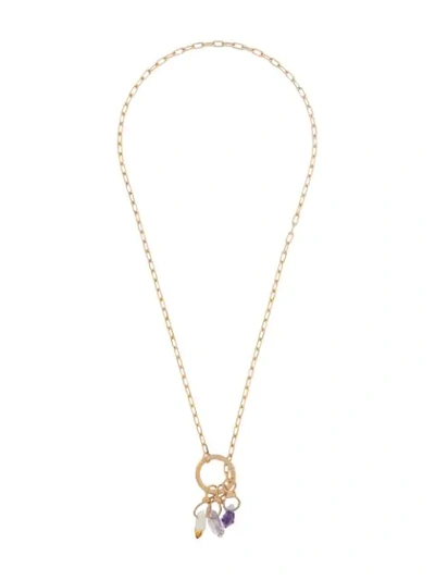 Dsquared2 Crystal Charms Necklace In Gold