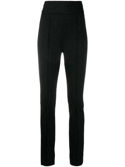 Roberto Cavalli Leopard-print Skinny Trousers In Black