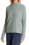 Vince Funnel Neck Boiled Cashmere Sweater In Heather Patina