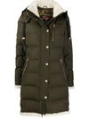Moose Knuckles Gold Series Mont Joli Shearling Trim Down Parka In Green