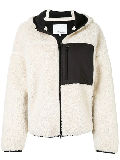 3.1 Phillip Lim / フィリップ リム Off-white Sherpa Bonded Sporty Jacket In Ivory