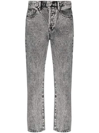 Frame Le Original Bleached Cotton Denim Jeans In Grey