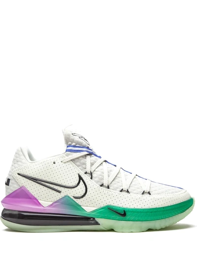 Nike Lebron 17 Low "glow In The Dark" Sneakers In Spruce Aura,racer Blue,sail,black