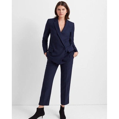 Club Monaco Navy Self-cover Button Pant In Size 8