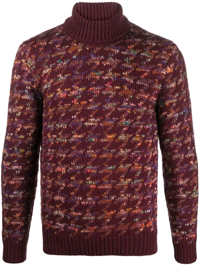 Altea Jacquard-knit Rollneck Sweater In Red