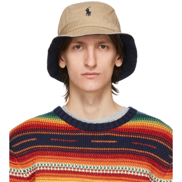 polo bucket hat khaki