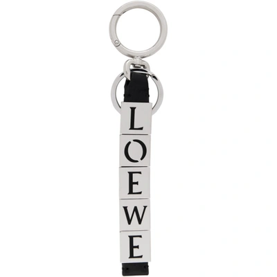 Loewe Logo-engraved Leather And Silver-tone Key Fob