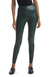 Commando Reptile Embossed Faux Leather Leggings In Green Croc